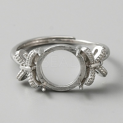 Adjustable Brass Solitaire Ring Settings FIND-WH0120-63A-1
