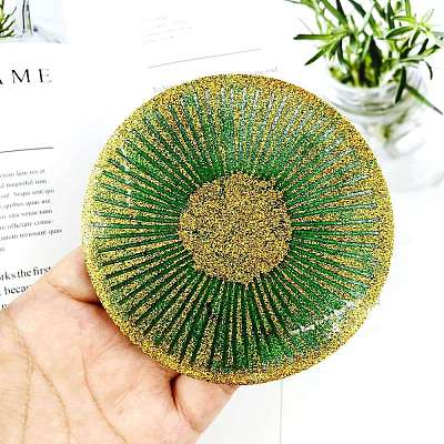 Flat Round with Stipe Pattern Cup Mat Silicone Molds LS-DIY-M039-02-1