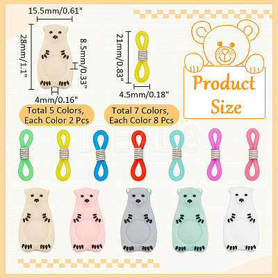 Polar Bear Silicone Knitting Needle Stoppers SIL-NB0001-25-1