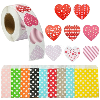 45Pcs 9 Colors Kraft Paper Bags CARB-FS0001-01-1