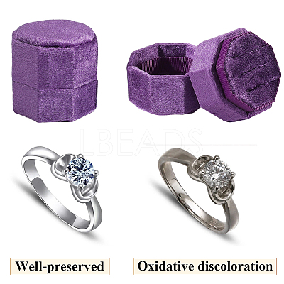 Velvet Cover Plastic Couple Ring Box VBOX-WH20003-001K-1