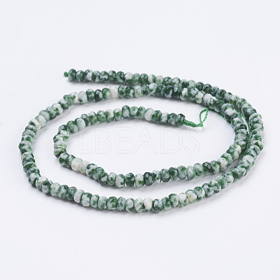Natural Green Spot Jasper Beads Strands G-K255-07-1