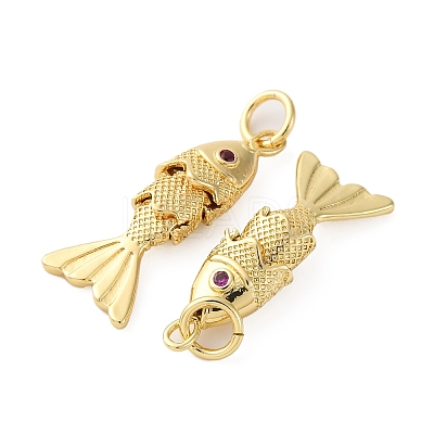 Rack Plating Brass Micro Pave Cubic Zirconia Pendants KK-M309-38A-G-1