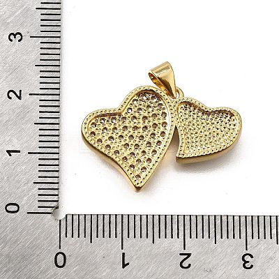 Brass Micro Pave Cubic Zirconia Shell Pendants KK-D328-27G-A-1