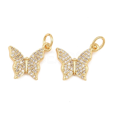 Brass Micro Pave Cubic Zirconia Charms CU-CBA908F-05G-01-1