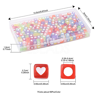 350Pcs 7 Colors Spray Painted Transparent Acrylic Beads OACR-FS0002-52-1