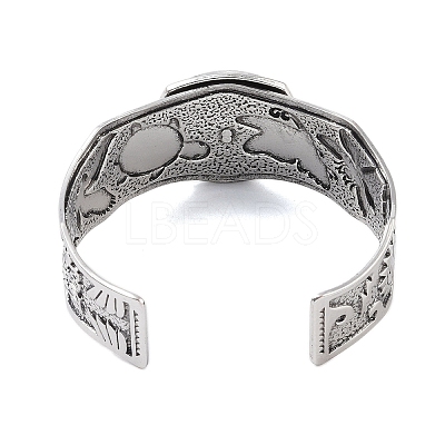 Constellation Alloy Open Cuff Bangles for Women Men LS-BJEW-C064-01AS-06-1