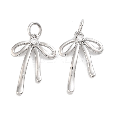 Rack Plating Brass Clear Cubic Zirconia Pendants KK-M293-16P-01-1