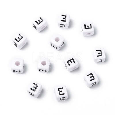 Letter Acrylic European Large Hole Beads X-OPDL-R050-10mm-E-1