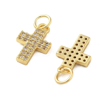 Brass Micro Pave Cubic Zirconia Pendants KK-C092-21D-G-1