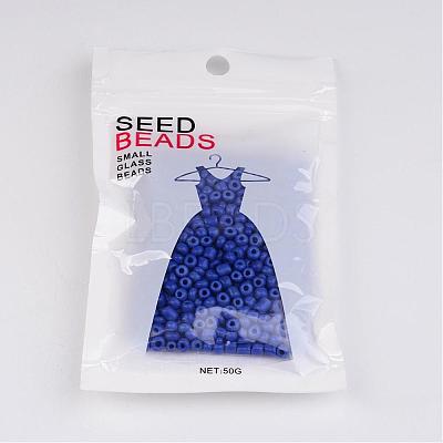 6/0 Opaque Colours Round Glass Seed Beads X-SEED-A010-4mm-48-1