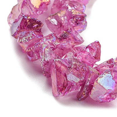 Electroplated Natural Quartz Beads Strands G-M412-01B-1
