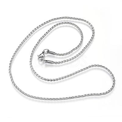 Non-Tarnish 304 Stainless Steel Twisted Chain Necklaces NJEW-D285-22P-1