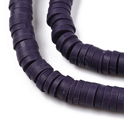 Flat Round Handmade Polymer Clay Bead Spacers X-CLAY-R067-4.0mm-04-1