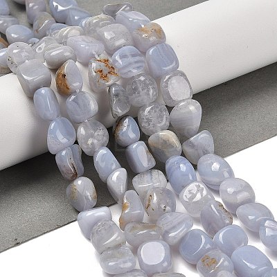 Natural Blue Lace Agate Beads Strands G-P497-01E-71-1