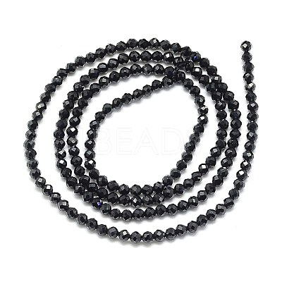 Natural Black Spinel Beads Strands X-G-S152-01-2mm-1