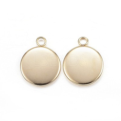 Ion Plating(IP) 304 Stainless Steel Pendant Cabochon Settings X-STAS-G127-13-10mm-G-1