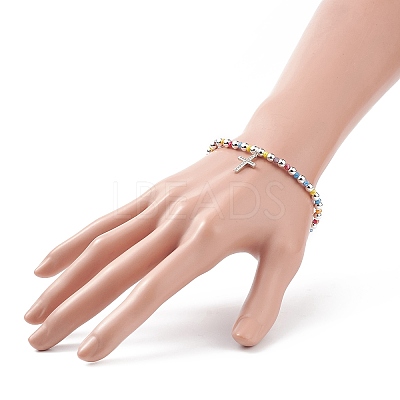4Pcs 4 Color Glass & Synthetic Hematite Round Beaded Stretch Bracelets Set BJEW-JB08944-1