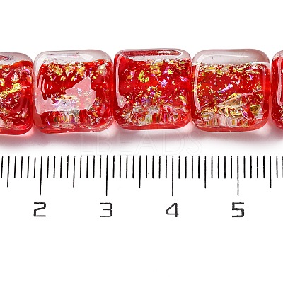 Handmade Dichroic Foil Glass Beads Strands DICH-U001-07M-1