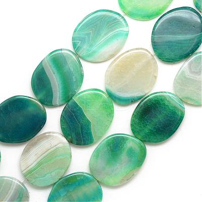 Natural Striped Agate/Banded Agate Beads Strand G-S236-05-1