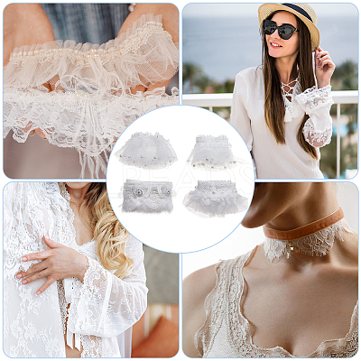 4 Bags 4 Styles Polyester Embroidery Lace Ribbons OCOR-MA0001-01-1
