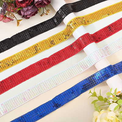Polyester with PVC Paillette Lace Trim Ribbon OCOR-WH20050-015E-1