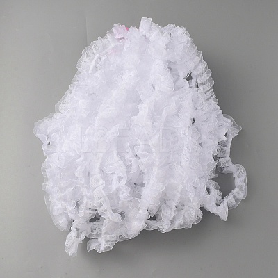 Double Layers Polyester Lace Trim OCOR-WH0082-79B-1