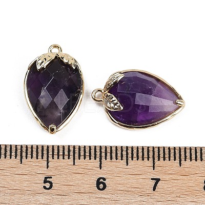 Natural Amethyst Faceted Pendants G-M431-06G-13-1