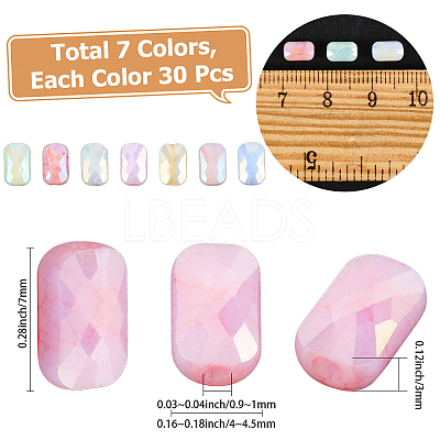 210Pcs 7 Colors Anti-Tarnish Electroplate Glass Beads GLAA-SC0003-16-1