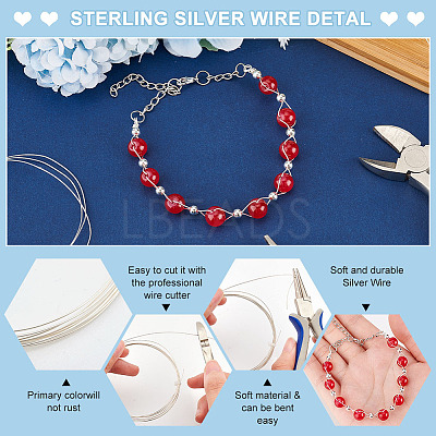 999 Fine Silver Sterling Silver Wire STER-WH0008-04B-S-1