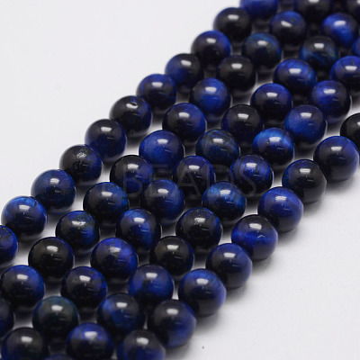 Natural Tiger Eye Bead Strands G-P230-08-B-4mm-1