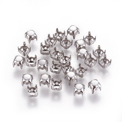 Non-Tarnish 316 Surgical Stainless Steel Sew on Prong Settings STAS-I118-05P-01-1