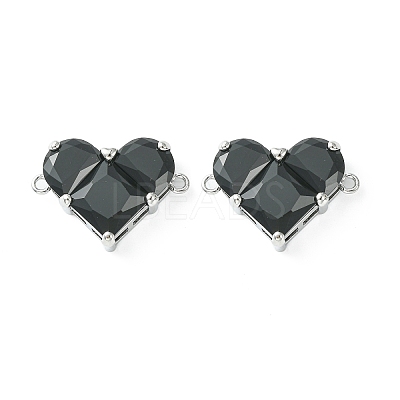Brass Pave Cubic Zirconia Connector Charms KK-L208-04P-01-1