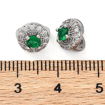 Brass Micro Pave Cubic Zirconia Clasps KK-Z089-08P-1
