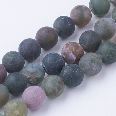 Natural Indian Agate Bead Strands G-G735-01F-10mm-1