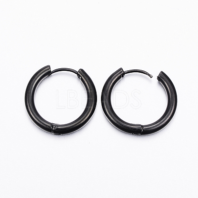 304 Stainless Steel Huggie Hoop Earrings LS-EJEW-F111-20mm-B-1
