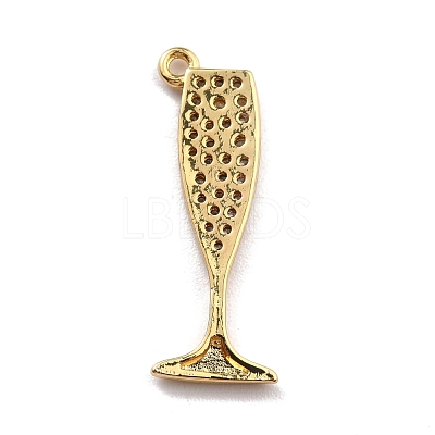 Brass Micro Pave Clear Cubic Zirconia Pendants KK-M222-08G-1