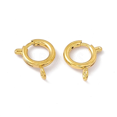 PVD Vacuum Plating 201 Stainless Steel Spring Ring Clasps STAS-J401-LD023-10-1