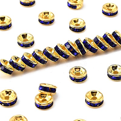 Brass Rhinestone Spacer Beads RB-A014-Z6mm-05G-1