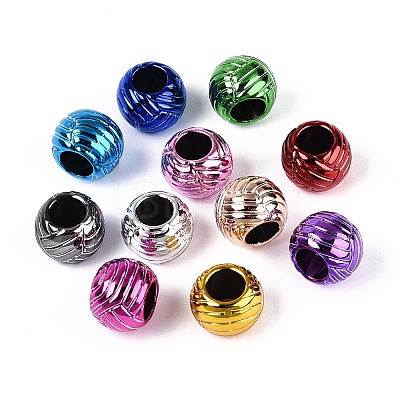UV Plating Opaque Acrylic European Beads PACR-T017-15M-1