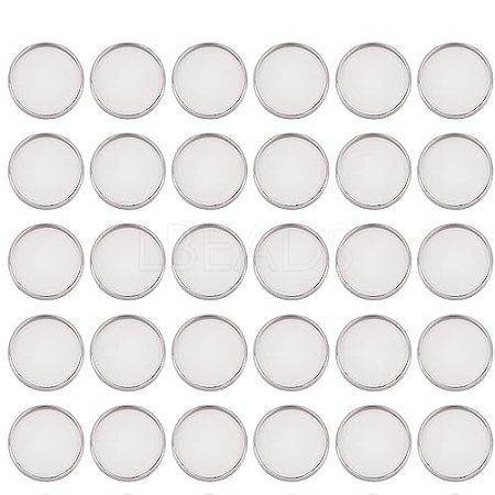 Unicraftale 100Pcs Flat Round 304 Stainless Steel Plain Edge Bezel Cups STAS-UN0046-86-1