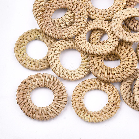 Handmade Reed Cane/Rattan Woven Linking Rings X-WOVE-T005-06A-1
