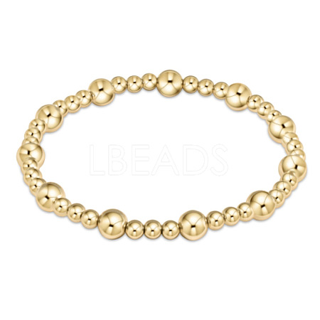 Bohemia Brass Round Beaded Stretch Bracelets TK0566-15-1