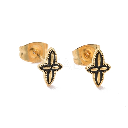 Enamel Star Stud Earrings with 316L Surgical Stainless Steel Pins EJEW-P204-01G-05-1