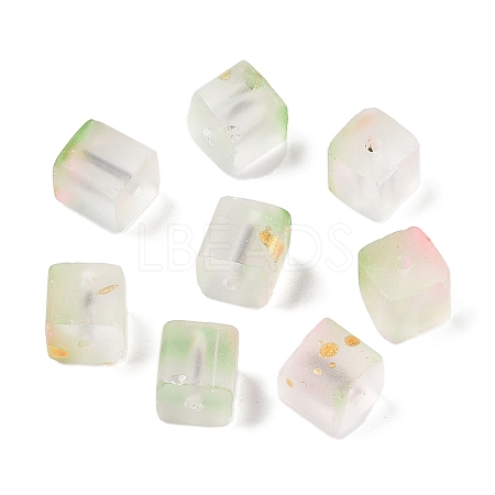 Frosted Glass Beads with Golden Glitter Powder X1-DGLA-NH001-8mm-01E-1