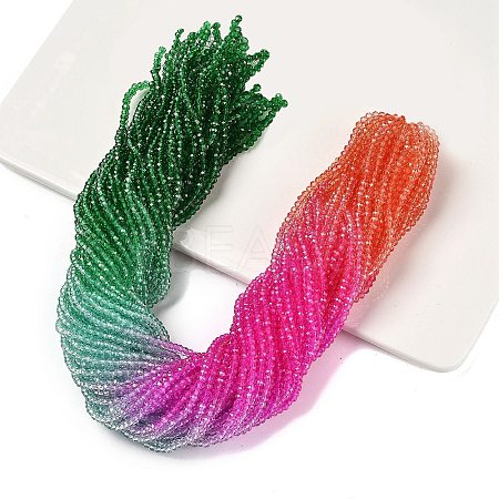 Transparent Painted Glass Beads Strands X-DGLA-A034-T2mm-A03-1
