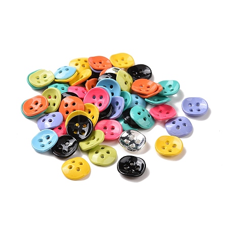 Spray painted Alloy Buttons PALLOY-K001-03-1