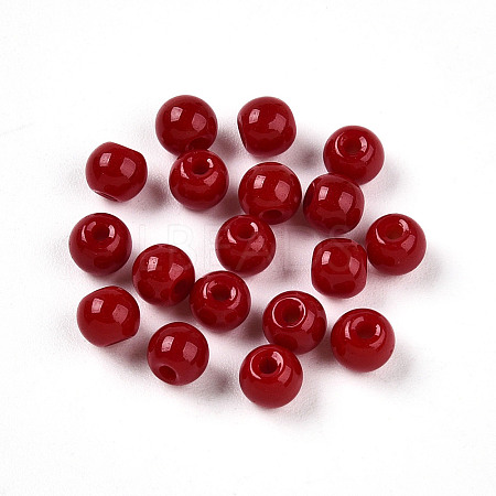 Opaque Solid Color Glass Beads X1-GLAA-N007-4mm-A07-1