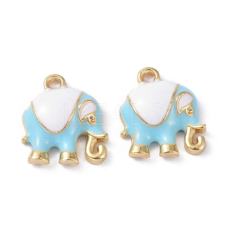 Elephant Alloy Enamel Pendants ENAM-B045-01LG-03-1