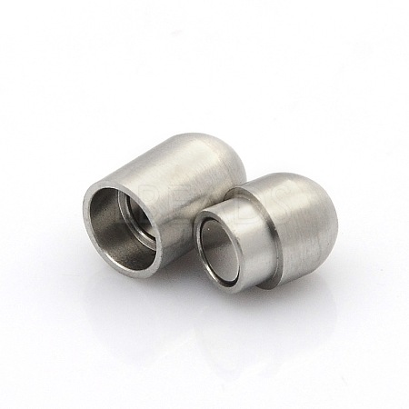 Tarnish Resistant 304 Stainless Steel Matte Surface Magnetic Clasps with Glue-in Ends STAS-O042-C-24-1
